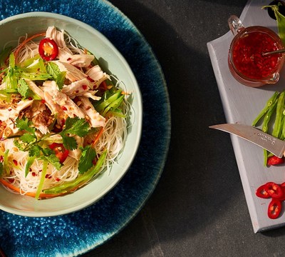 Coconut Poached Chicken Noodle Salad