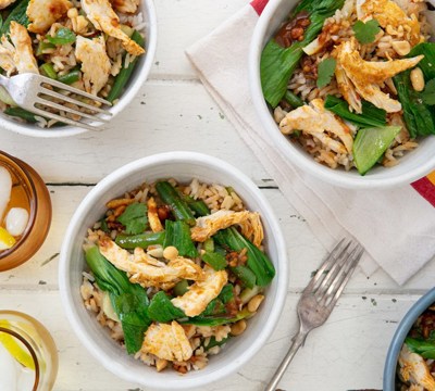 Satay Chicken & Vegetables on Rice