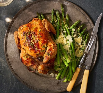 Lemon & Asparagus Roast Chicken