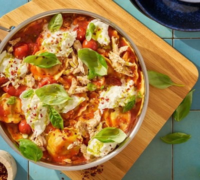 15-Minute Tomato & Chicken Ravioli