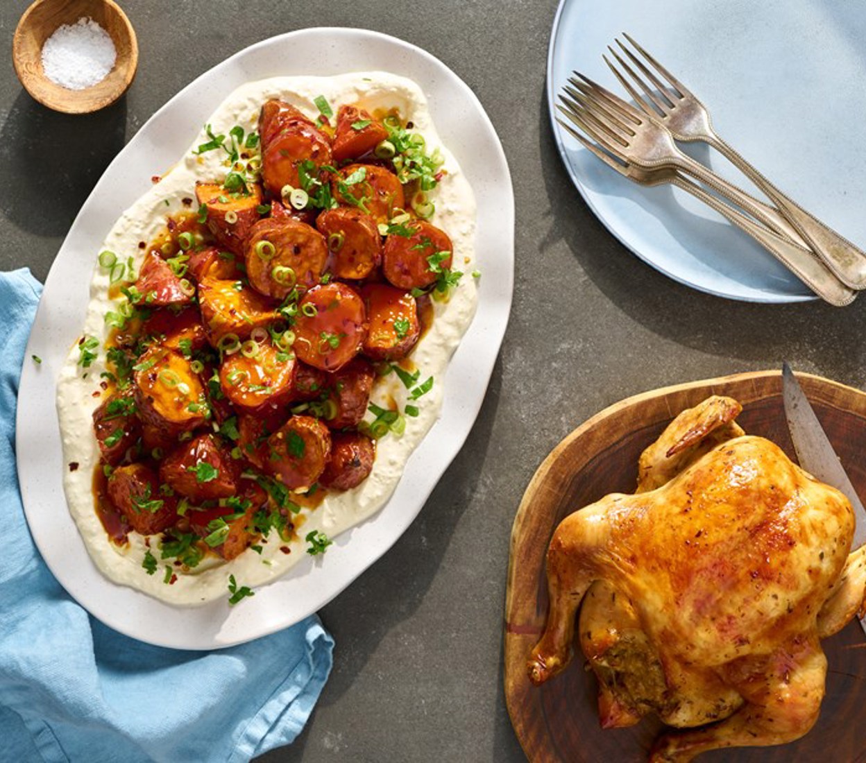 Honey Roasted Kumara with Sage & Onion Chicken
