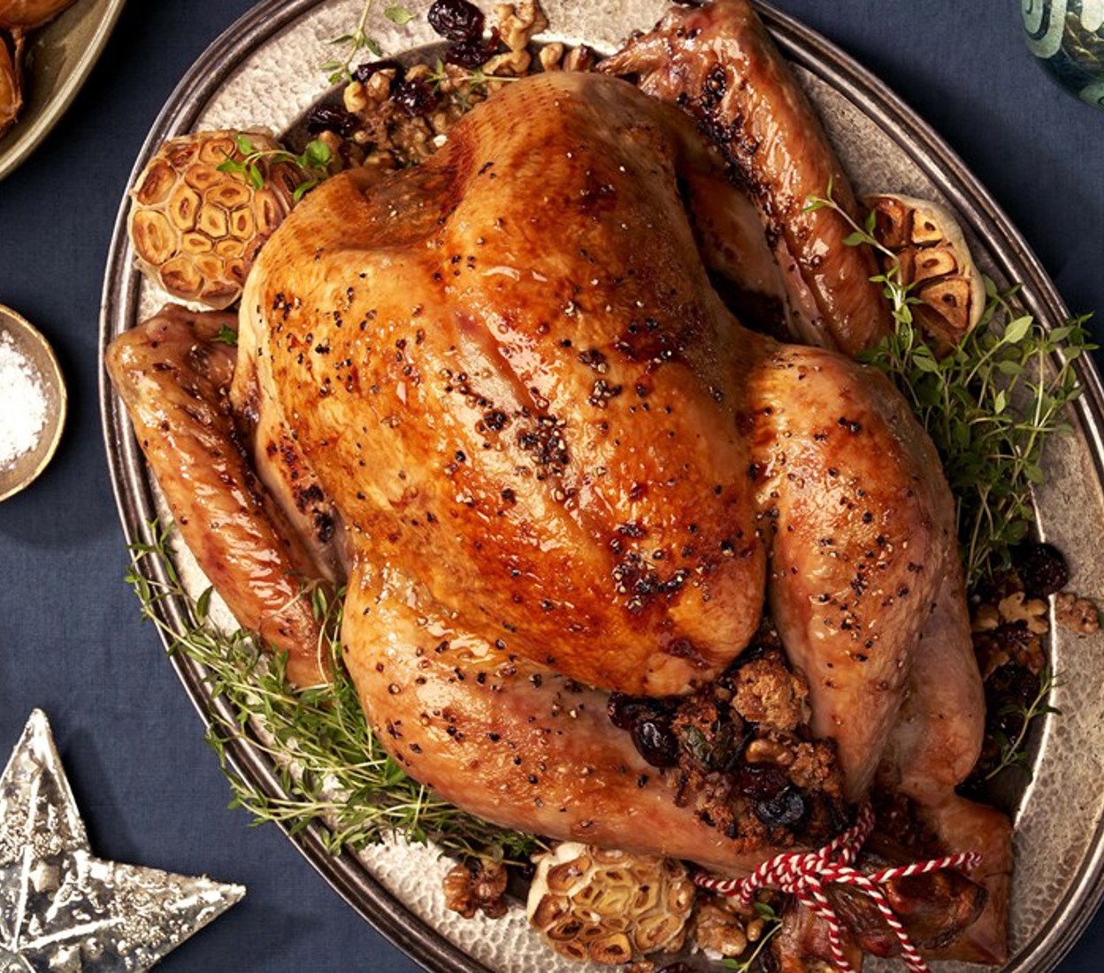Roasted Turkey with Cranberry, Bacon & Spiced Walnut Stuffing