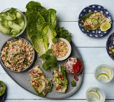Vietnamese Style Minced Chicken in Lettuce Cups