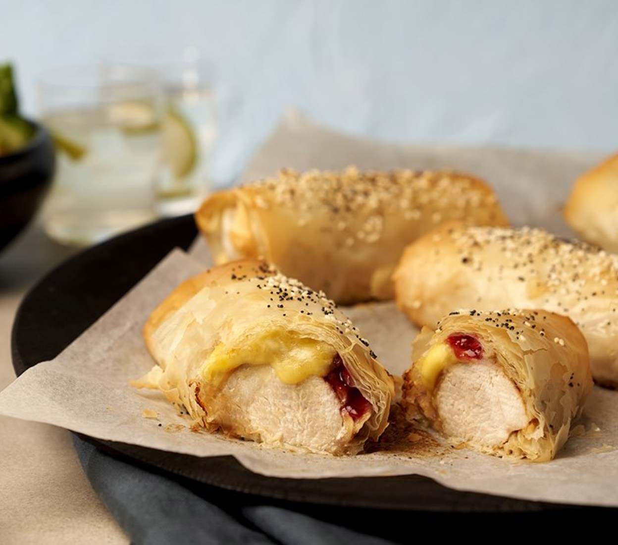 Chicken, Camembert & Plum Parcels 